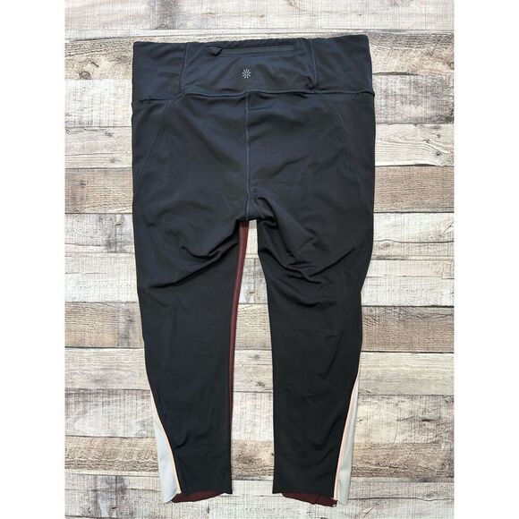 Athleta Velocity Stash Pocket Colorblock Capri Pants Workout Activewear Leggings - Picture 3 of 10